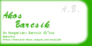 akos barcsik business card